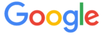 Google logo in blue, red, yellow, and green displays in logo carousel featuring world-class client companies of Angela V. Fox Coaching.