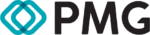 PMG logo in green and black displays in logo carousel featuring world-class client companies of Angela V. Fox Coaching.